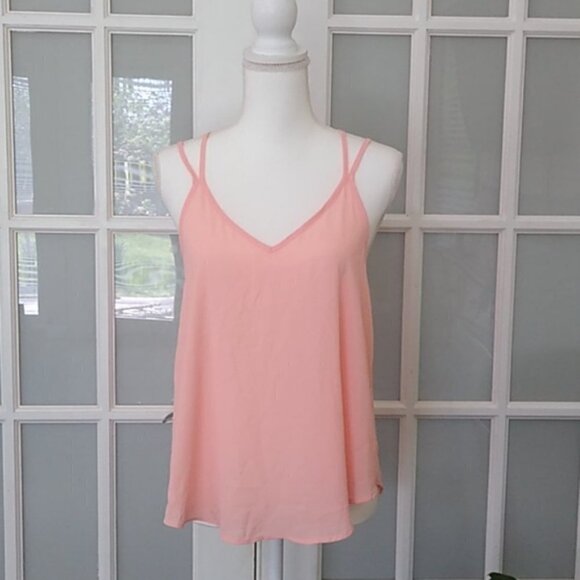 Astr Tops - NWOT ASTR Double Strap Sheer Pale Pink Top